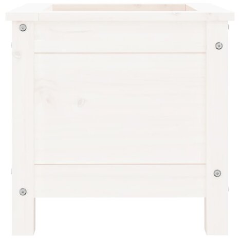 Plantenbak 40x40x39 cm massief grenenhout wit 6