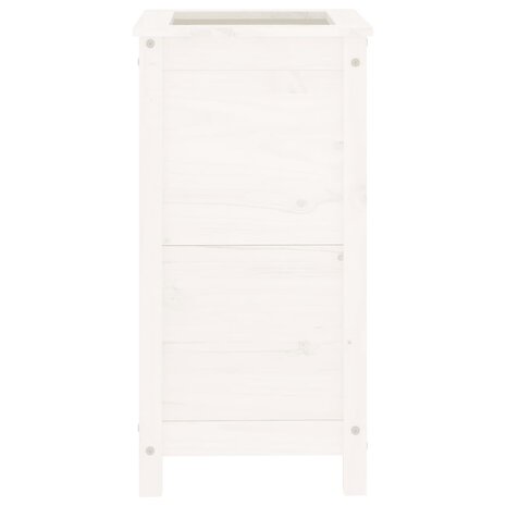 Plantenbak 40x40x78 cm massief grenenhout wit 4