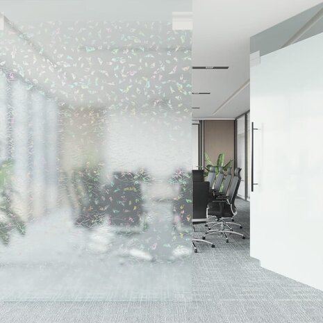 Raamfolie 3D regenboogpatroon mat 90x1000 cm PVC 3