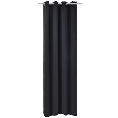 Gordijn met metalen ringen verduisterend 270x245 zwart 1