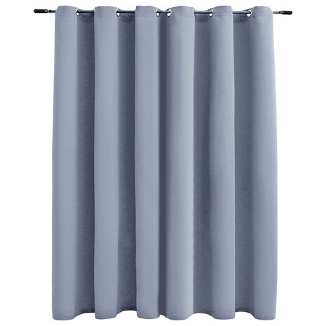 Gordijn verduisterend met metalen ringen 290x245 cm grijs 2