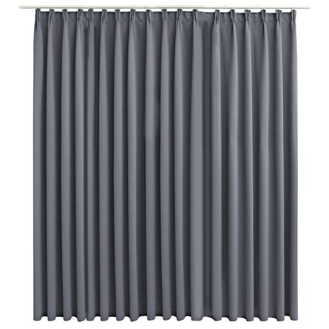 Gordijn verduisterend met haken 290x245 cm grijs 2
