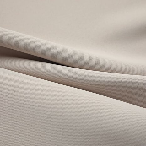 Gordijn verduisterend met metalen ringen 2 st 140x225 cm beige 4