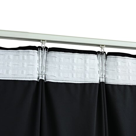 Gordijnen verduisterend 2 st met haken 140x175 cm fluweel zwart 4
