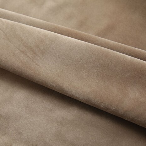 Gordijnen verduisterend 2 st met haken 140x225 cm fluweel beige 3
