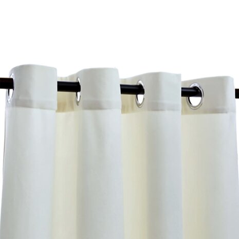 Gordijn verduisterend met ringen 2 st 140x175 cm fluweel crème 3