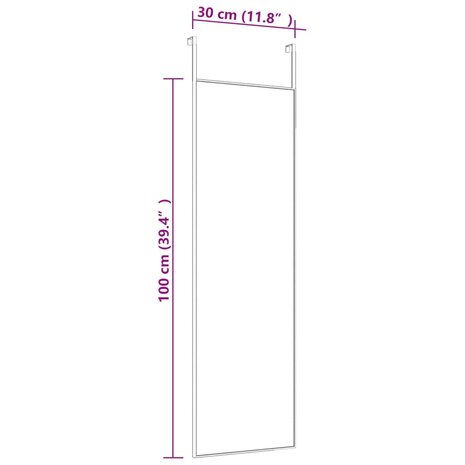 Deurspiegel 30x100 cm glas en aluminium goudkleurig 4