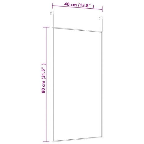 Deurspiegel 40x80 cm glas en aluminium goudkleurig 4