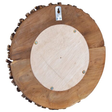 Wandspiegel rond 40 cm teakhout 4
