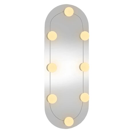 Wandspiegel met LED&apos;s ovaal 20x50 cm glas 4