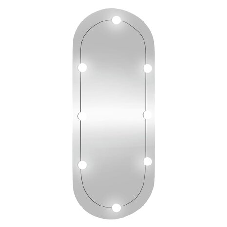 Wandspiegel met LED&apos;s ovaal 40x90 cm glas 2