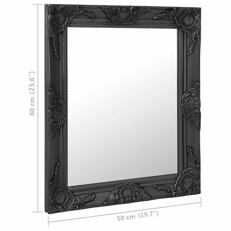 Wandspiegel barok stijl 50x60 cm zwart 6