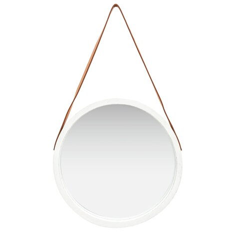 Wandspiegel met band 50 cm wit 2