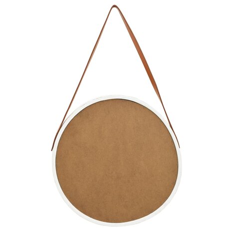 Wandspiegel met band 50 cm wit 5