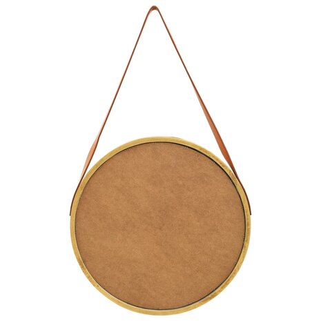 Wandspiegel met band 50 cm goudkleurig 5