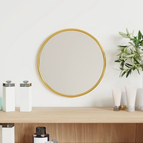 Wandspiegel rond Ø20 cm goudkleurig 1