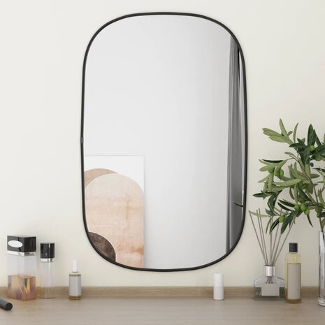 Wandspiegel 70x45 cm zwart 1