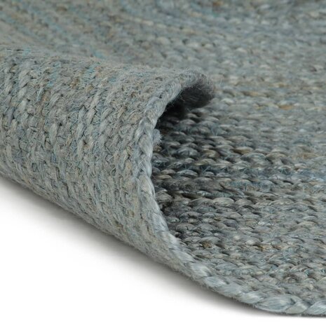 Vloerkleed handgemaakt rond 120 cm jute olijfgroen 2