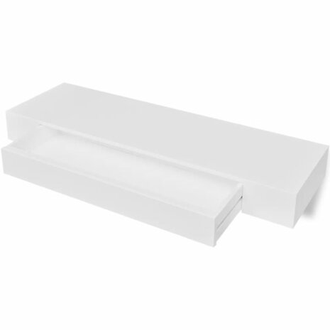 Wandplanken zwevend met lades 2 st 80 cm wit 4
