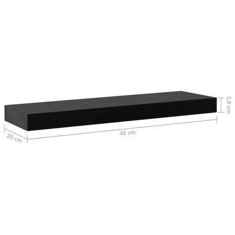Wandplanken zwevend 2 st 40x20x3,8 cm zwart 6