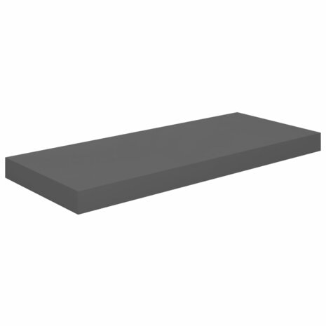Wandschap zwevend 60x23,5x3,8 cm MDF hoogglans grijs 2