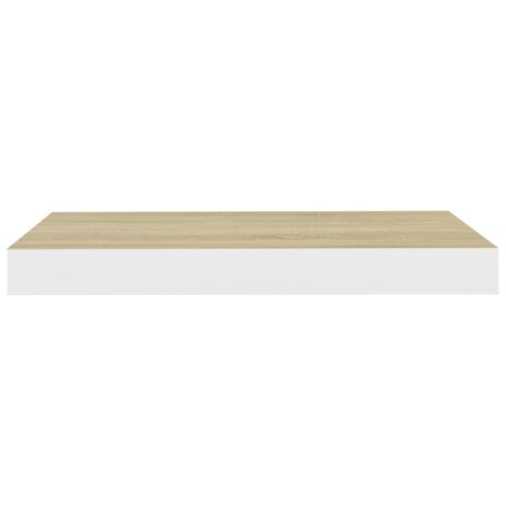 Wandschap zwevend 40x23x3,8 cm MDF eikenkleurig en wit 5
