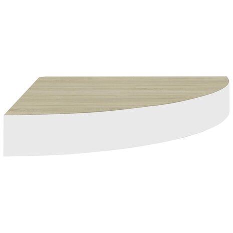 Hoekwandschap 25x25x3,8 cm MDF eikenkleurig en wit 4
