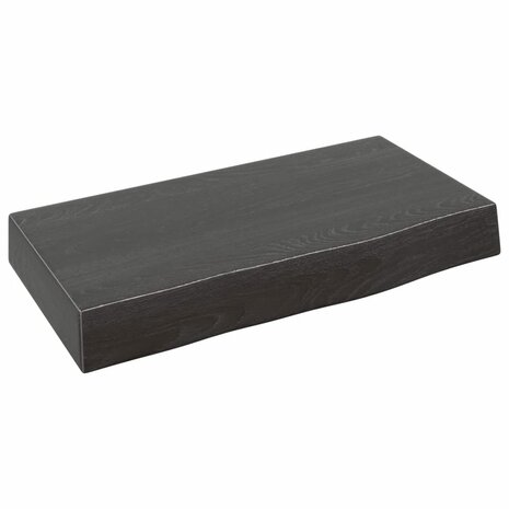 Wandschap 40x20x6 cm behandeld massief eikenhout donkerbruin 2