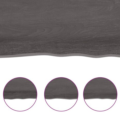 Wandschap 40x20x6 cm behandeld massief eikenhout donkerbruin 5