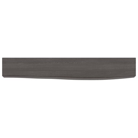 Wandschap 60x10x6 cm behandeld massief eikenhout donkerbruin 4