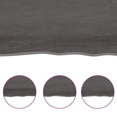 Wandschap 60x10x6 cm behandeld massief eikenhout donkerbruin 5