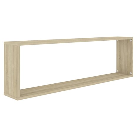 Wandschappen kubus 4 st 100x15x30 cm bewerkt hout sonoma eiken 6