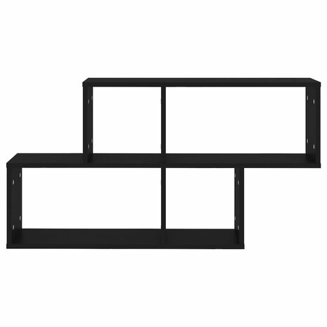 Wandschap 100x18x53 cm bewerkt hout zwart 4