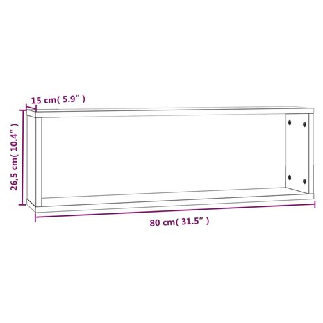 Wandschappen kubus 2 st 80x15x26,5 cm bewerkt hout bruineiken 10
