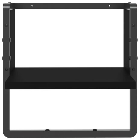 Wandschap met stang 30x25x30 cm zwart 4