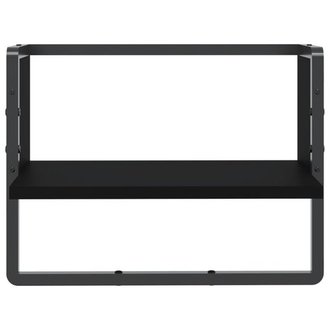 Wandschap met stang 40x25x30 cm zwart 4
