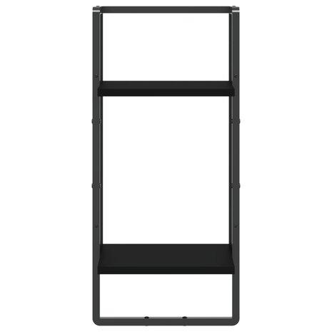 Wandschap met stang 30x25x65 cm zwart 4