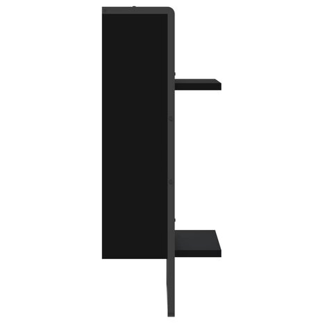Wandschap met stang 30x25x65 cm zwart 5