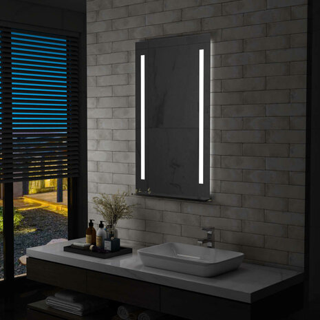 Badkamerspiegel LED met schap 60x100 cm 1