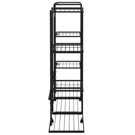 Bloemenstandaard met wielen 94,5x24,5x91,5 cm ijzer zwart 4