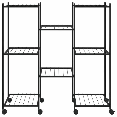 Bloemenstandaard met wielen 83x25x83,5 cm ijzer zwart 3