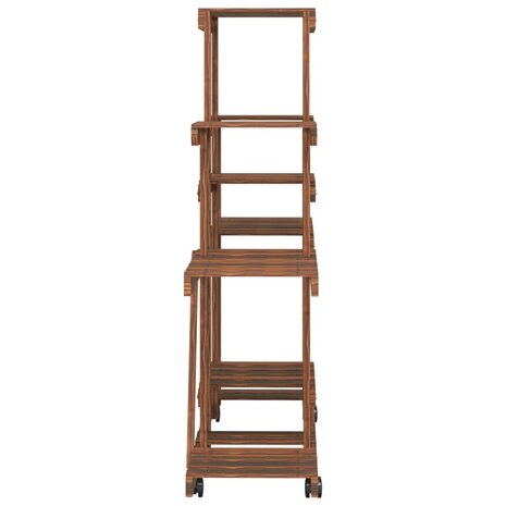 Plantenstandaard met wielen 110x25x101 cm massief vurenhout 6