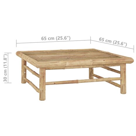 Tuintafel 65x65x30 cm bamboe 5