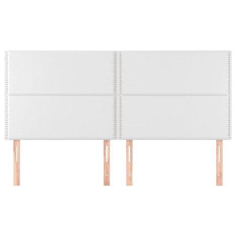 Hoofdborden 4 st 100x5x78/88 cm kunstleer wit 3