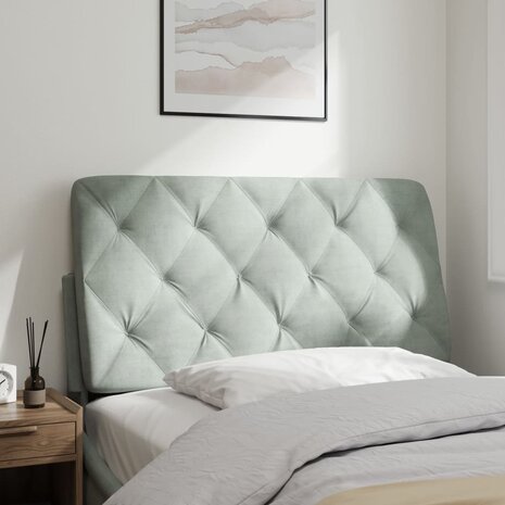 Hoofdbordkussen 100 cm velvet lichtgrijs 4