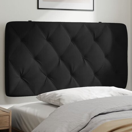 Hoofdbordkussen 100 cm fluweel zwart 1