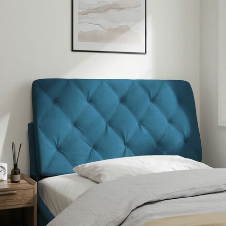 Hoofdbordkussen 100 cm fluweel blauw 3
