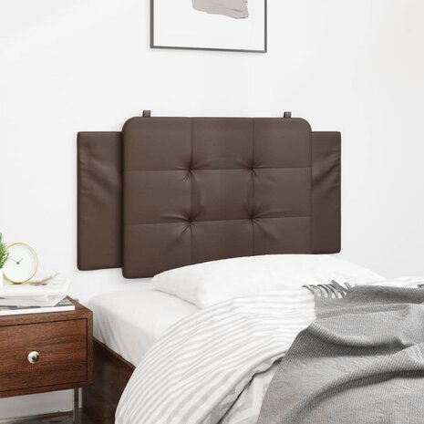 Hoofdbordkussen 100 cm kunstleer bruin 3