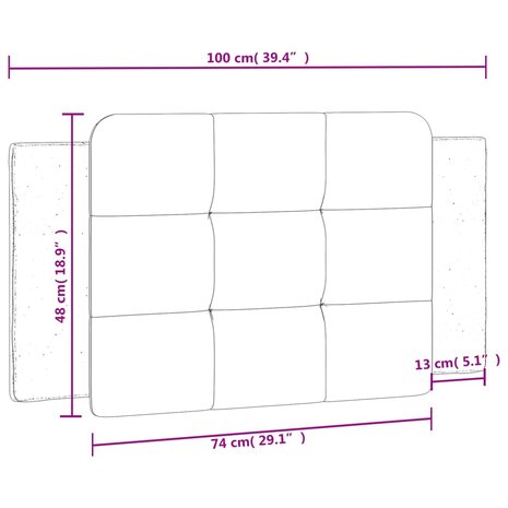Hoofdbordkussen 100 cm kunstleer bruin 9
