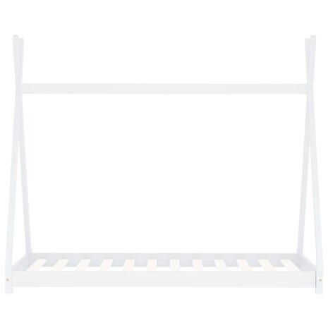 Kinderbedframe massief grenenhout wit 90x200 cm 3